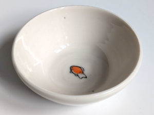 handmade koi porcelain bowl