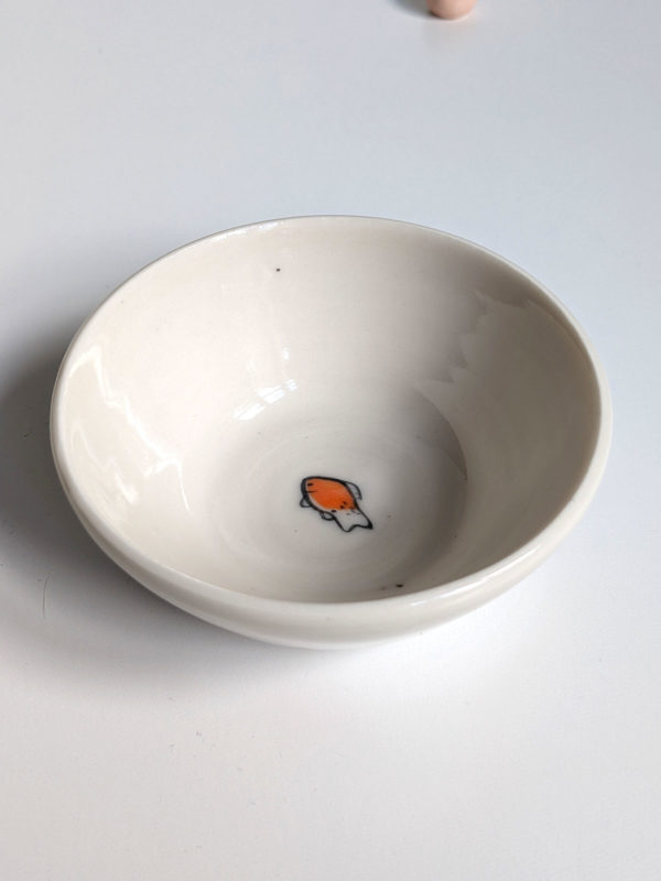 handmade koi porcelain bowl