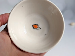 handmade koi porcelain bowl