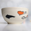 handmade koi porcelain bowl