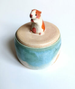 porcelain lidded vessel guinea pig beach handmade