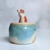 porcelain lidded vessel guinea pig beach handmade