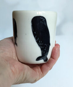 handmade mug sleeping spermwhales porcelain