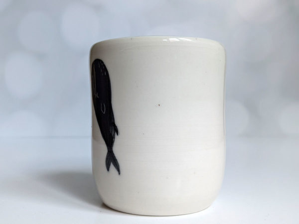 handmade mug sleeping spermwhales porcelain