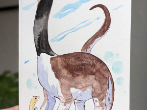original brachiosaur mama watercolor