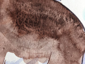 original brachiosaur mama watercolor