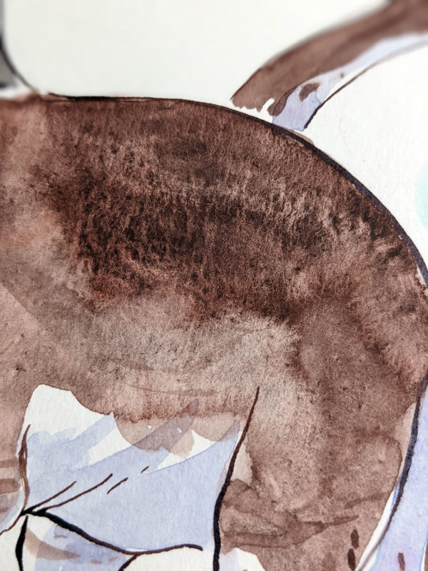 original brachiosaur mama watercolor