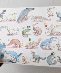 Cute Dinosaurs Watercolor Original Painting