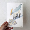 original parasaurolophus mama watercolor