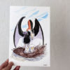 original pterosaur mama watercolor