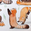 original watercolor red pandas