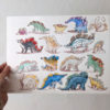 original watercolor cute stegosaurus