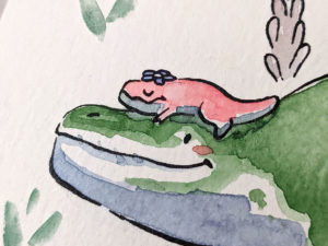 original t-rex mama watercolor