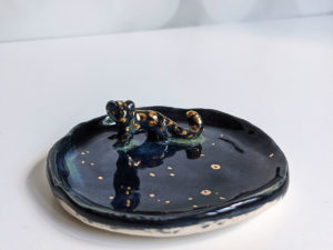 black leopard jewelry tray