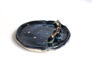 black leopard jewelry tray