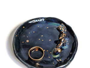 black leopard jewelry tray