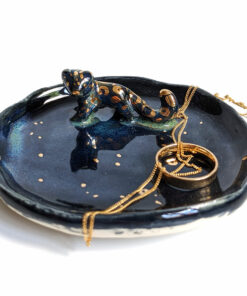 black leopard jewelry tray