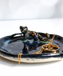 black leopard jewelry tray