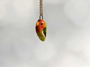 porcelain lovebird pendant