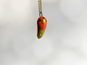 porcelain lovebird pendant