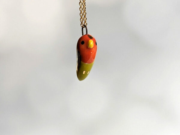 porcelain lovebird pendant