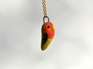 porcelain lovebird pendant