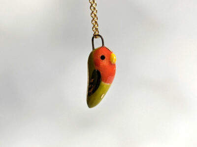 porcelain lovebird pendant