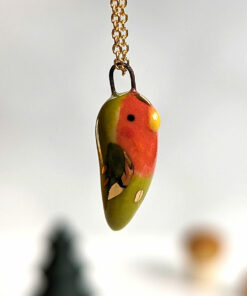 porcelain lovebird pendant