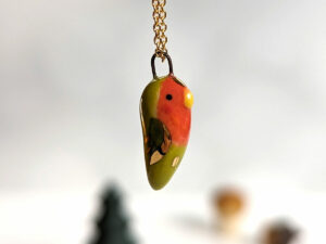 porcelain lovebird pendant