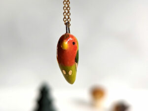 porcelain lovebird pendant