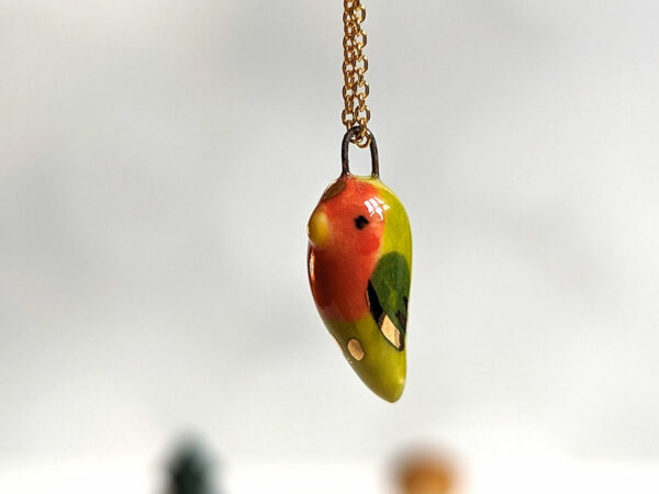 porcelain lovebird pendant