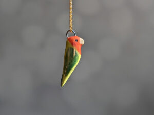 porcelain lovebird pendant