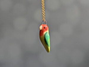 porcelain lovebird pendant