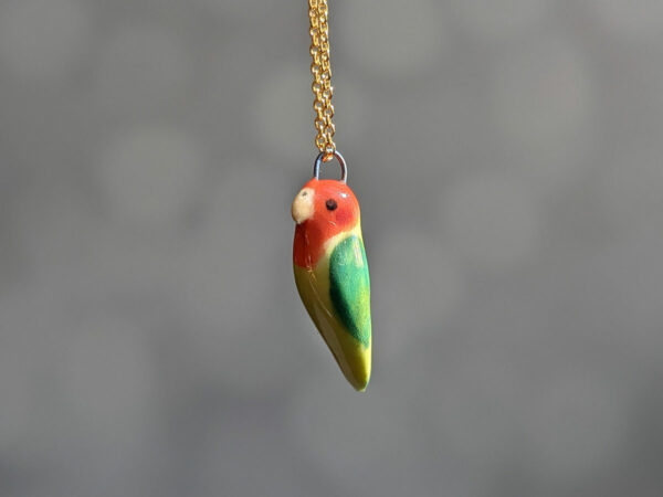 porcelain lovebird pendant
