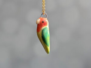 porcelain lovebird pendant