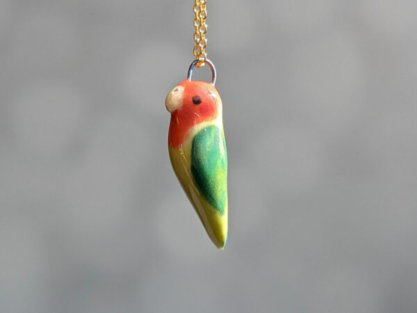 porcelain lovebird pendant