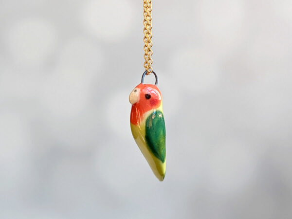 porcelain lovebird pendant