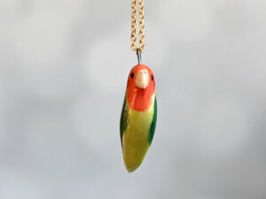 porcelain lovebird pendant