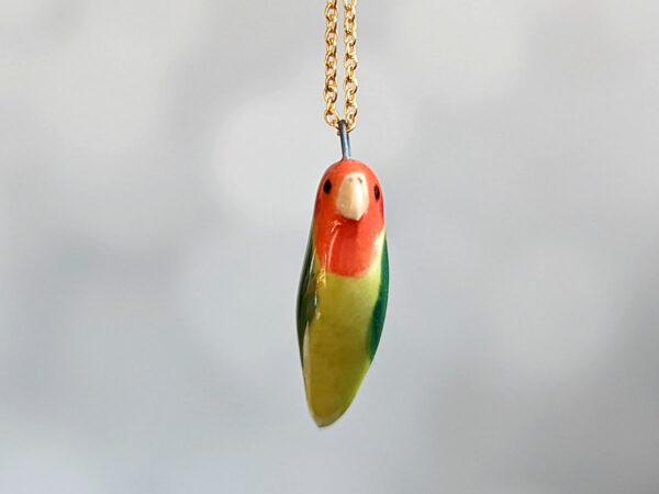 porcelain lovebird pendant