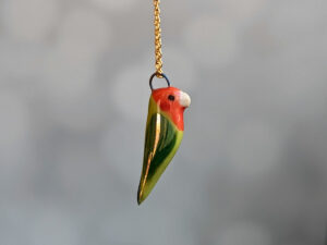 porcelain lovebird pendant