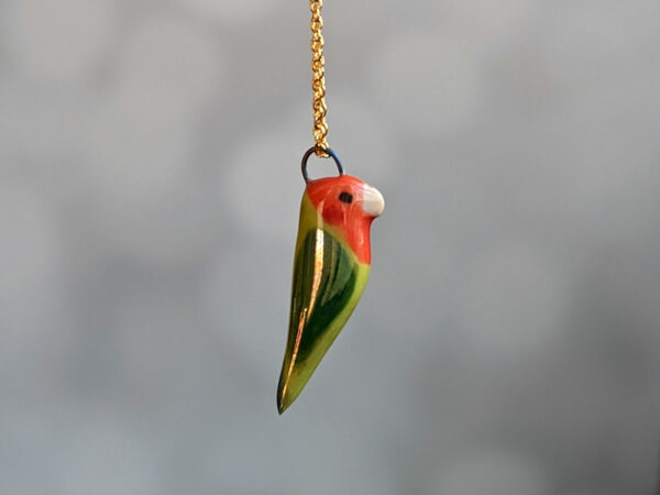 porcelain lovebird pendant
