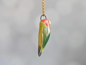 porcelain lovebird pendant