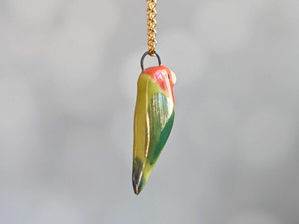 porcelain lovebird pendant