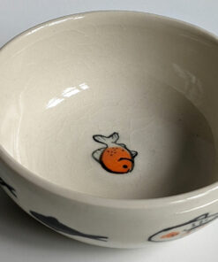 handmade koi porcelain bowl