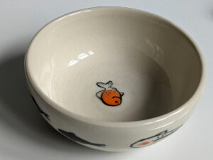 handmade koi porcelain bowl