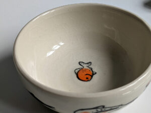 handmade koi porcelain bowl