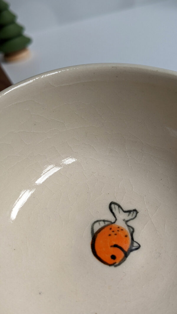 handmade koi porcelain bowl