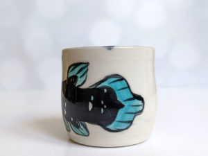 handmade coelacanth cup kness