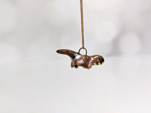 handmade porcelain anteater pendant