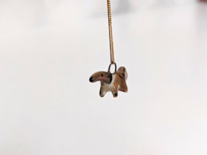 handmade porcelain anteater pendant